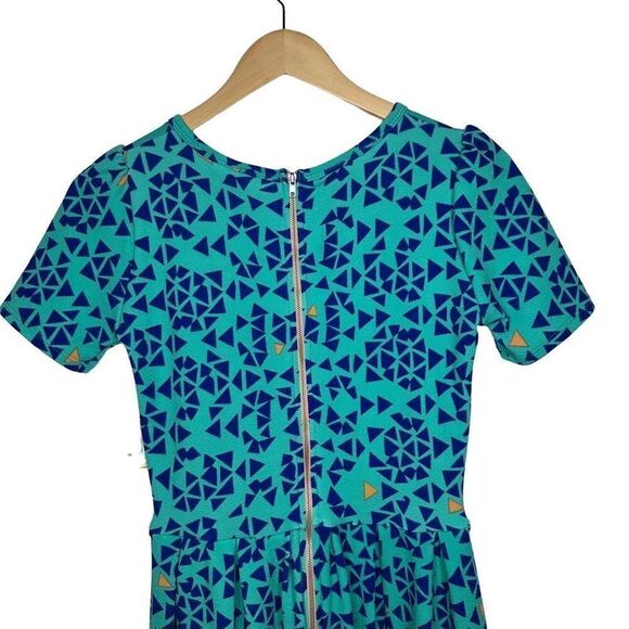 LuLaRoe Blue and Green Geometric Dress NWT - Picture 13 of 14